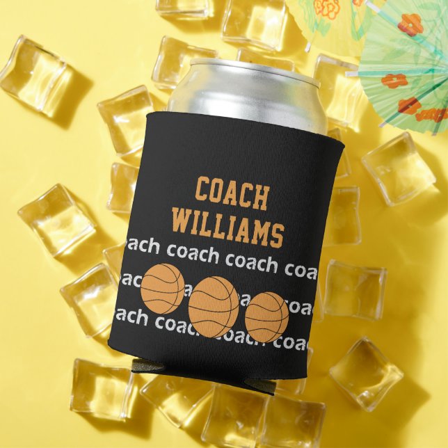 Basketball Coach Personalized Name Can Cooler (In Situ Summer)