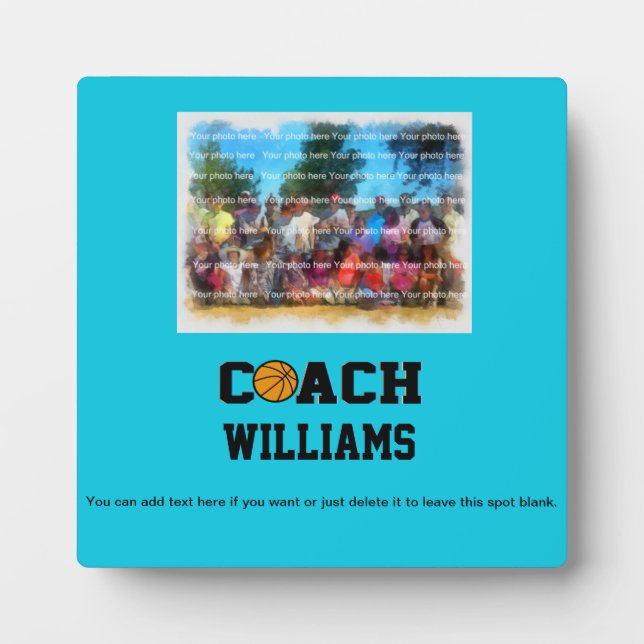 Basketball Coach - Personalized Plaque (Front)