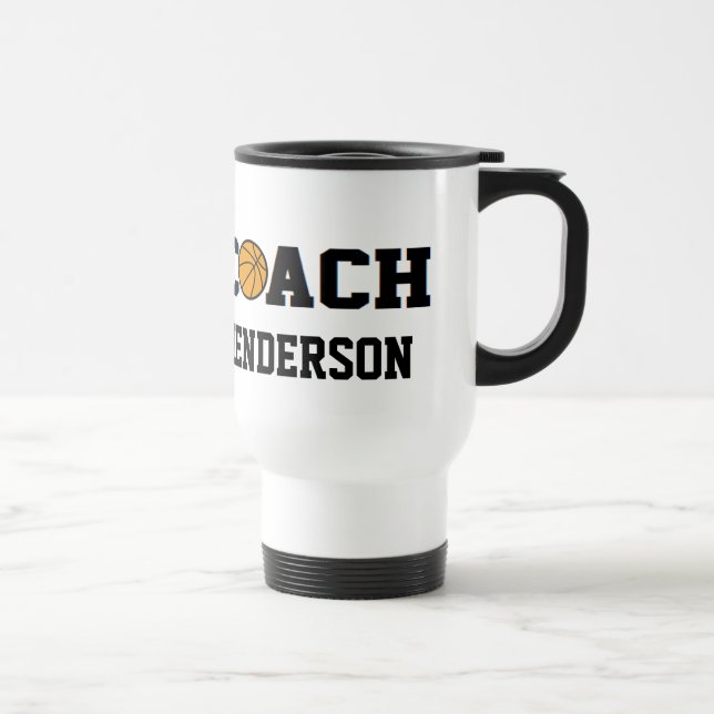 Basketball Coach - Personalized Travel Mug (Right)