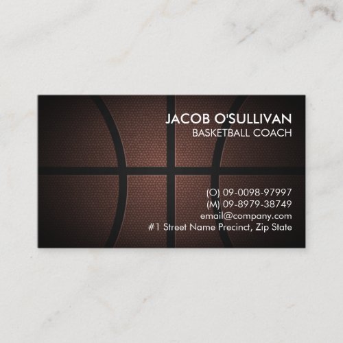 Basketball Coach Scout Business Card