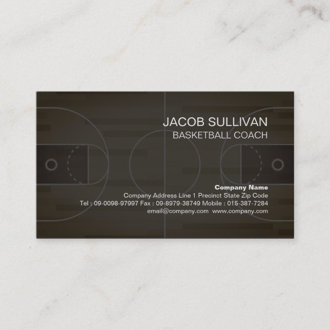Basketball Coach Scout Professional Sports Business Card (Front)