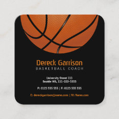 Basketball Coach | Sport Square Business Card at Zazzle