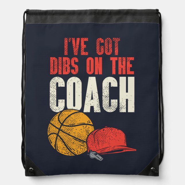 Basketball Coach Sports Gag Drawstring Bag (Front)