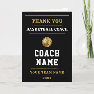Basketball Coach Team Appreciation Gift Thank You Card