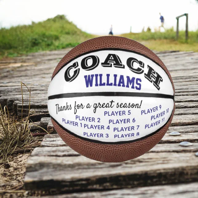 Basketball coach team custom thank you gift | Zazzle