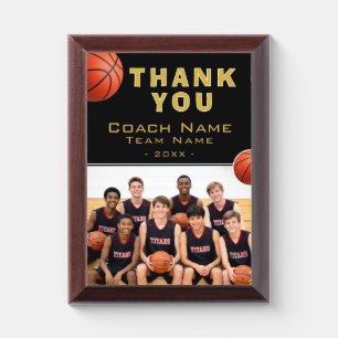 Basketball Coach Team Name Photo Award Plaque