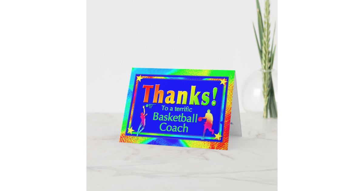 Basketball Coach Thank You Card | Zazzle