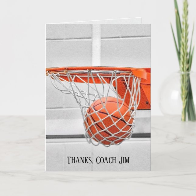 Basketball Coach Thank You Card (Front)