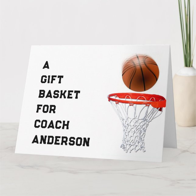Basketball Coach Thank You Card (Front)