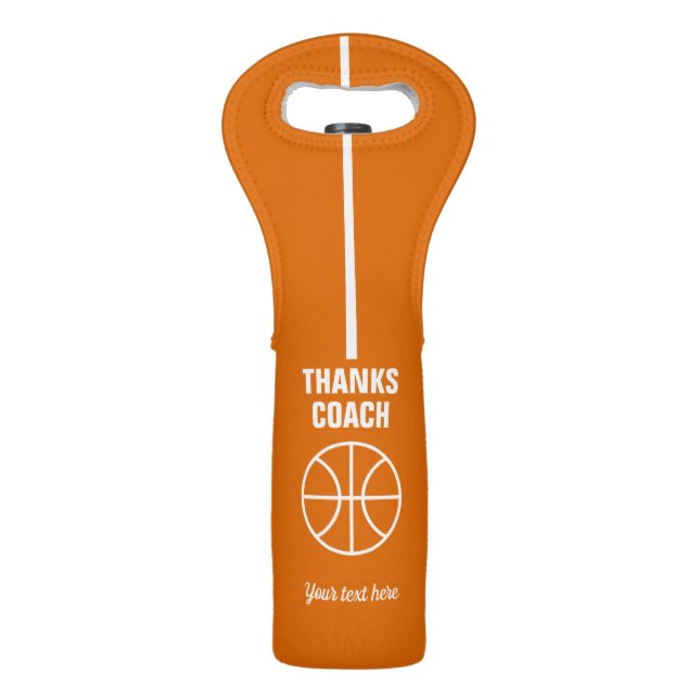 Basketball coach thank you gift idea - Custom Wine Bag (Front)