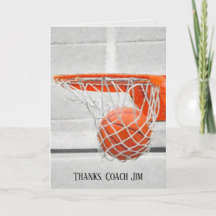 Basketball Coach Thank You impressionism Card