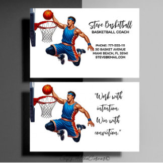 Basketball Coach Trainer Business Card