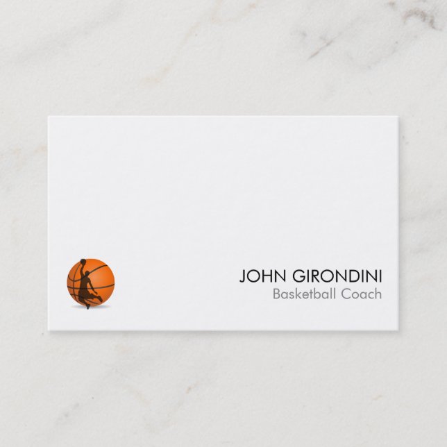 Basketball Coach Trainer Modern Trendy UV Matte Business Card (Front)