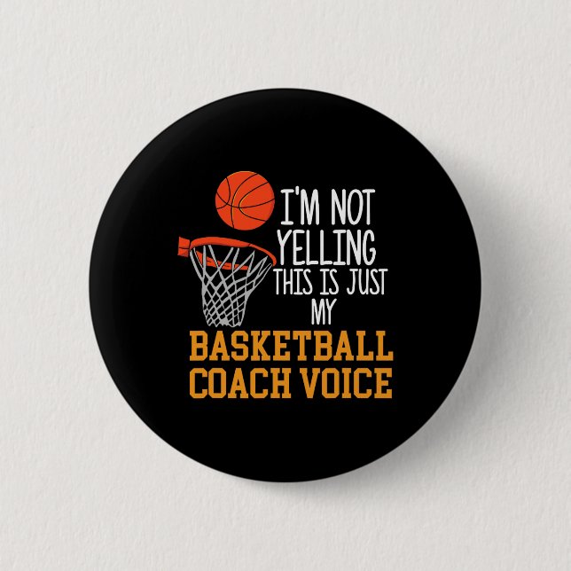 Basketball Coach Voice  Button (Front)