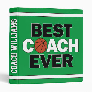 Basketball Coaches Best Coach Ever Custom Name 3 Ring Binder