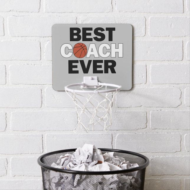 Basketball Coach's Office BEST COACH EVER Mini Basketball Hoop (In Situ)