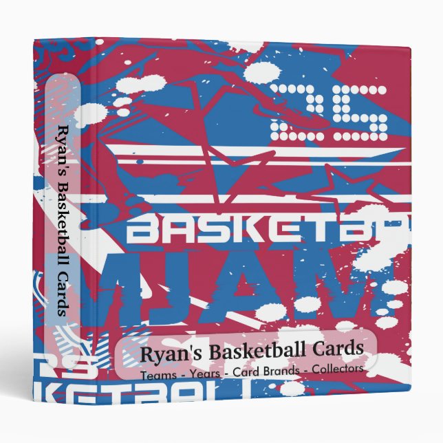 Basketball Collage Card Collectors Book Binder (Front/Spine)