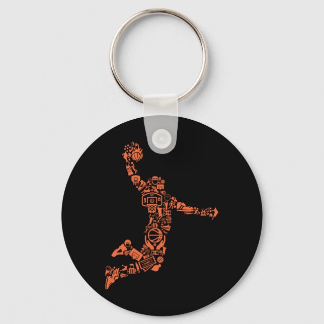 Basketball Collage  Keychain (Front)