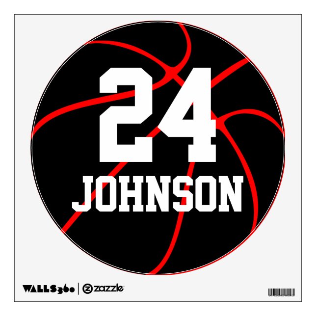 Basketball Color, Name & Number Locker Room Decals (Front)