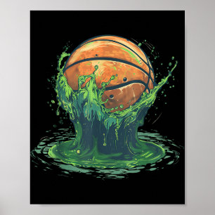 Basketball Colourful Watercolor Basketball Player Poster