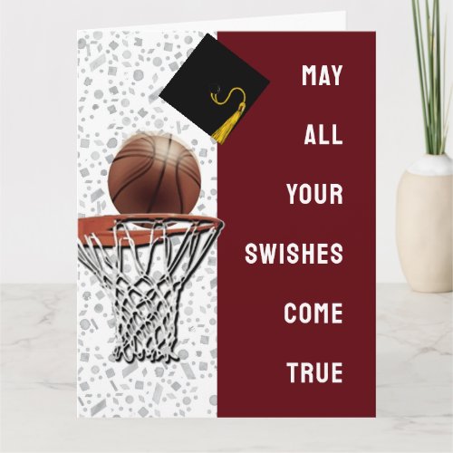 Basketball Congrats Good Luck Graduation Card