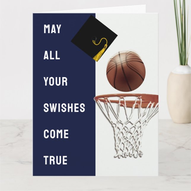 Basketball Congrats Good Luck Graduation Card (Front)