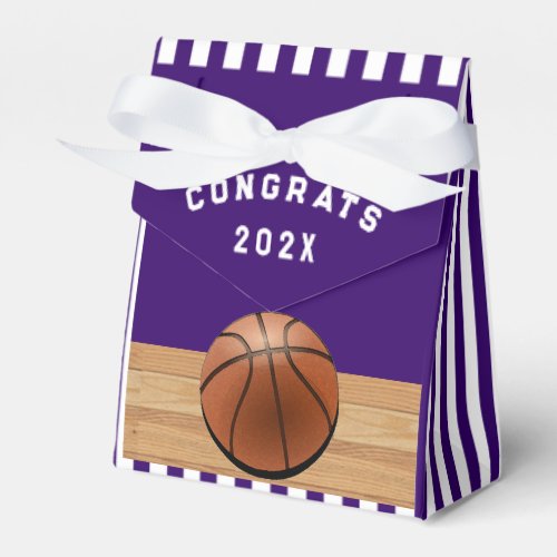 Basketball Congrats Team Purple Favor Boxes