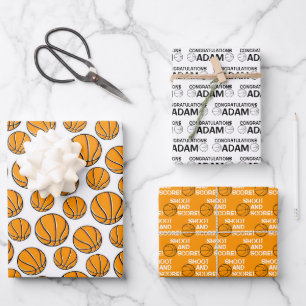 Basketball Congratulations Wrapping Paper Sheets