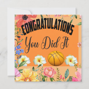 Basketball Congratulations  you did it Card