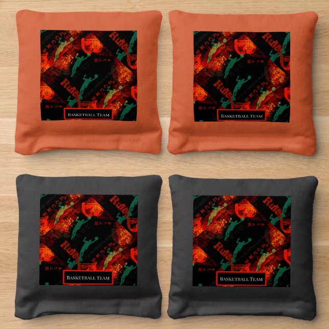 Basketball  cornhole bags (Wood)