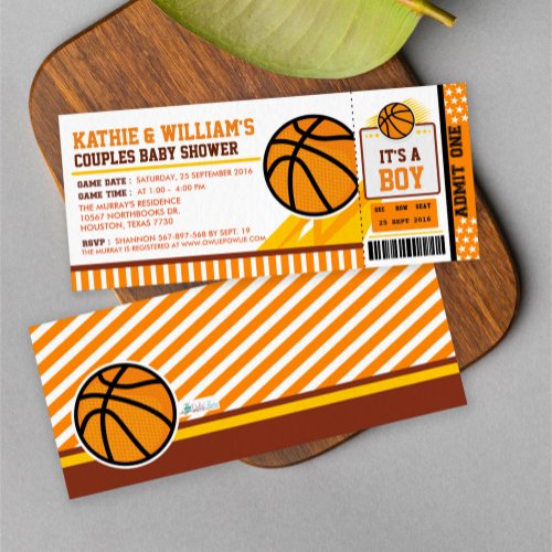 Basketball Couples Baby Shower Invitation