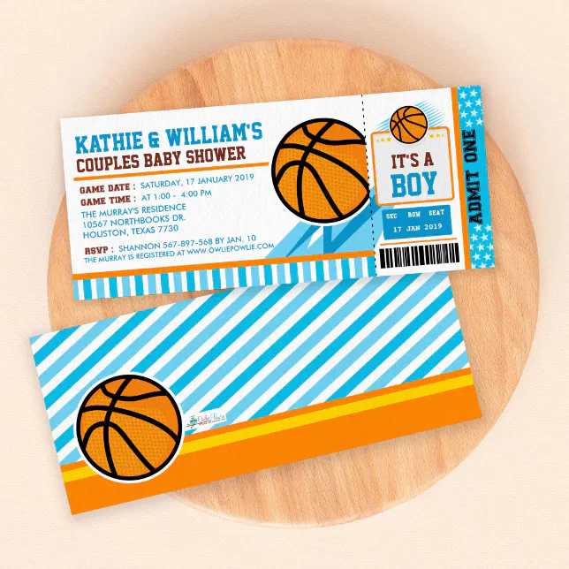 Basketball Couples Baby Shower Invitation | Zazzle