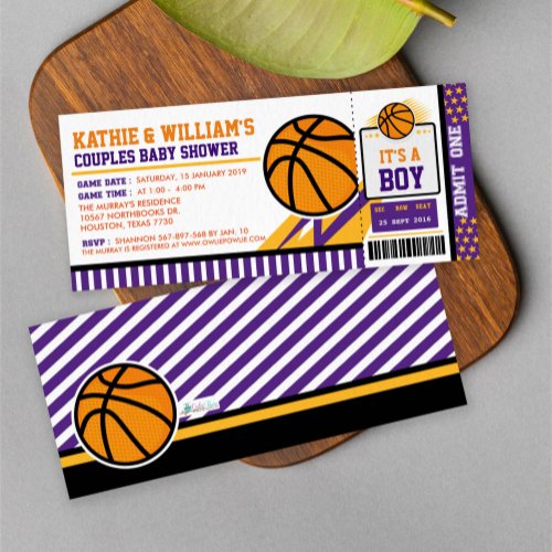 Basketball Couples Baby Shower Invitation