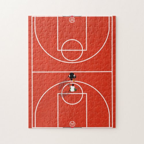 Basketball Court Aerial Illustration Jigsaw Puzzle