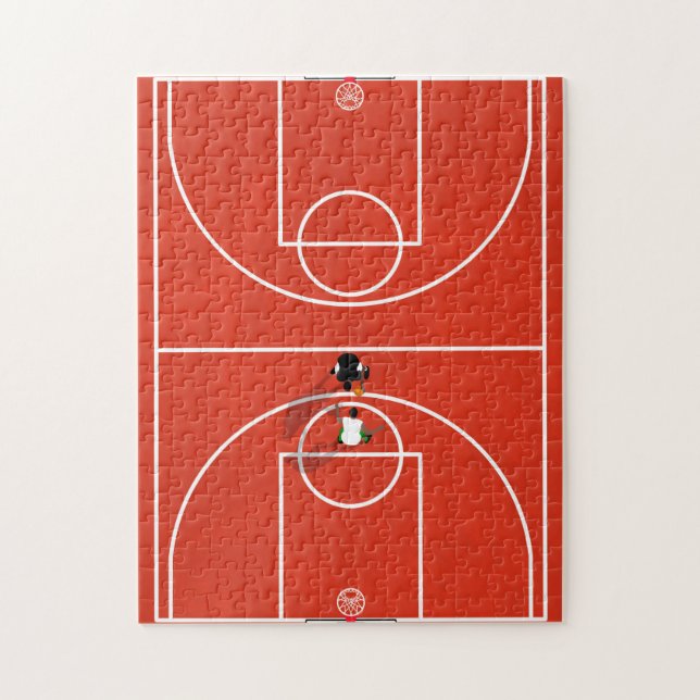 Basketball Court Aerial Illustration Jigsaw Puzzle (Vertical)