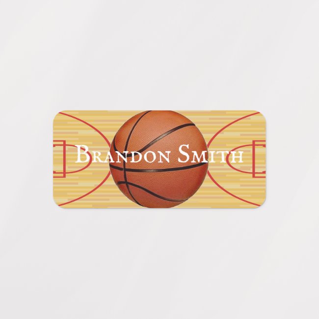Basketball Court Ball Design Name Tags