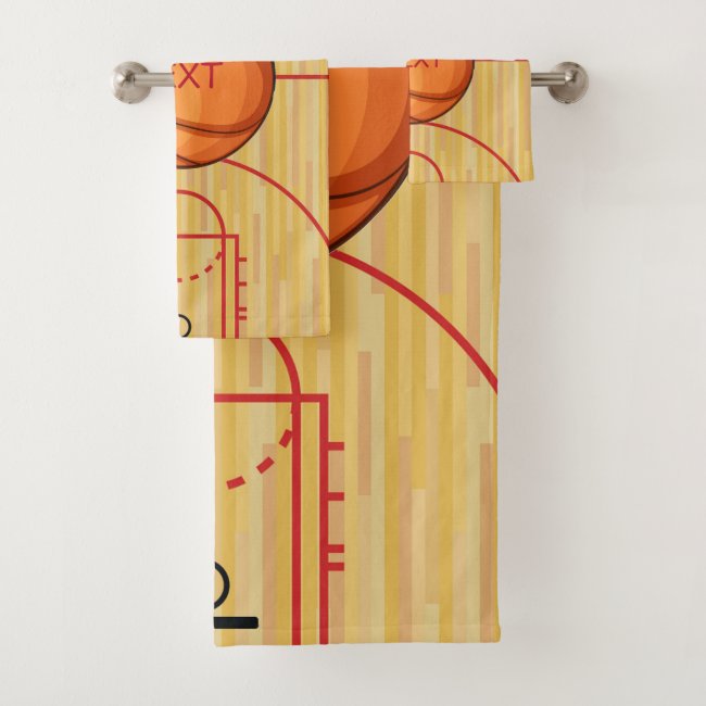 Basketball Court Ball Design Towel Set