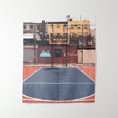 Basketball Court  Basketball Lover  Cute Gift Tapestry