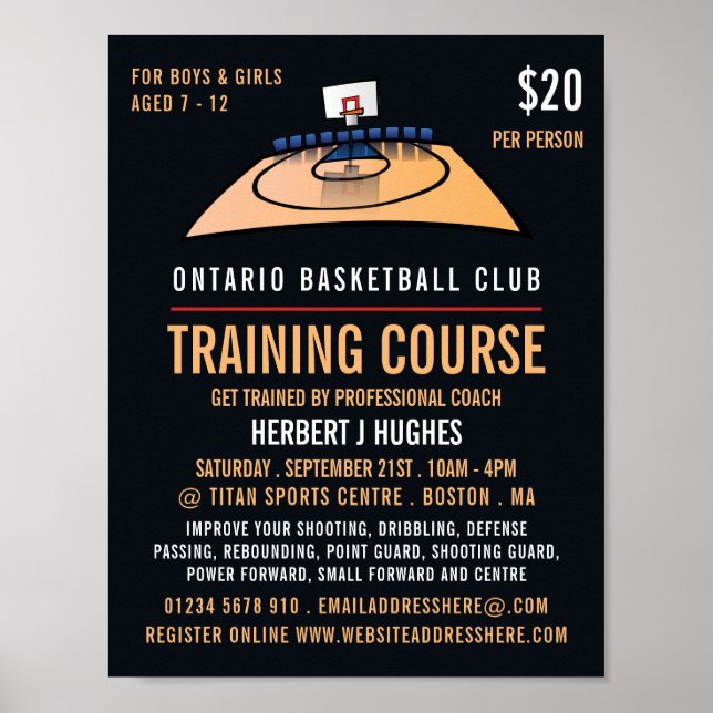 Basketball Court, Basketball Training Course Poster (Front)