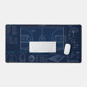 Basketball Court Blueprint Extended Gaming Desk Ma Mat