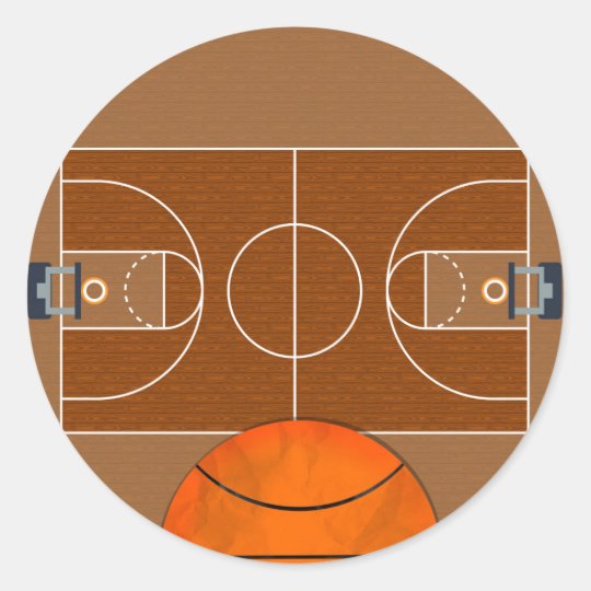 Basketball Court Classic Round Sticker