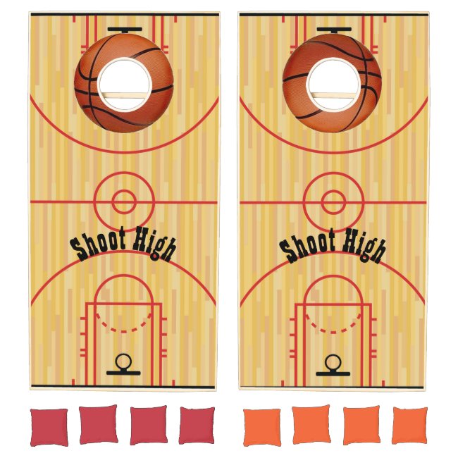 Basketball Court Design Cornhole Set