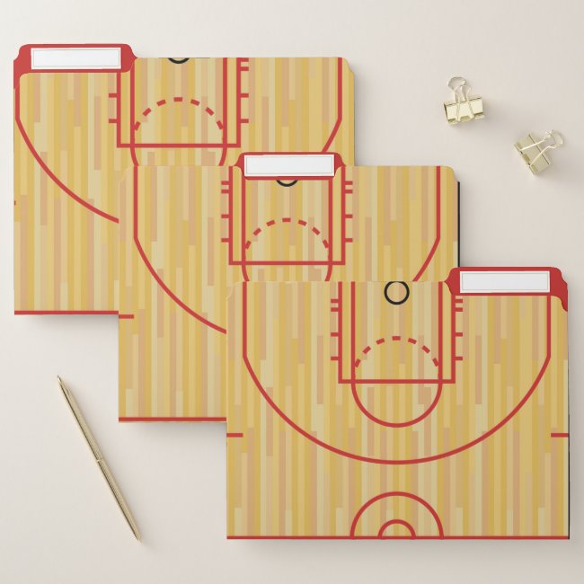 Basketball Court Design File Folders Set