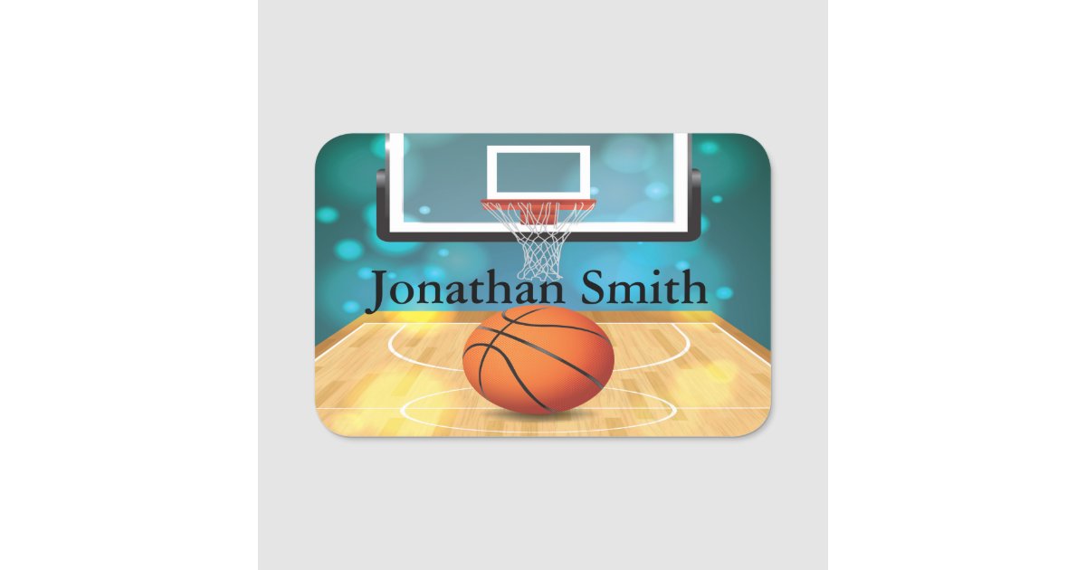 Basketball Court Design Name Tag Zazzle Com