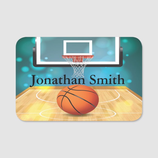 Basketball Court Design Name Tag
