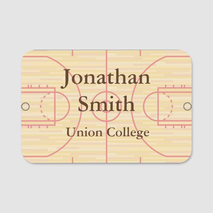 Basketball Court Design Name Tag Zazzle Com