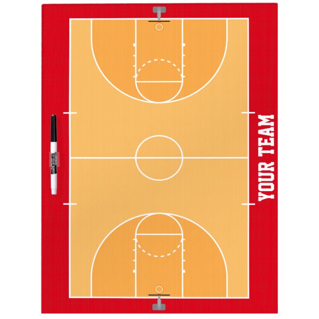 Basketball Court Detailed Dry Erase Board (Front)