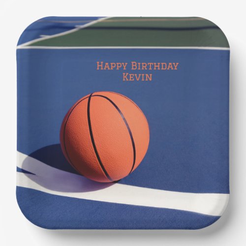 Basketball  Court Hoops Blue Birthday Party  Paper Plates