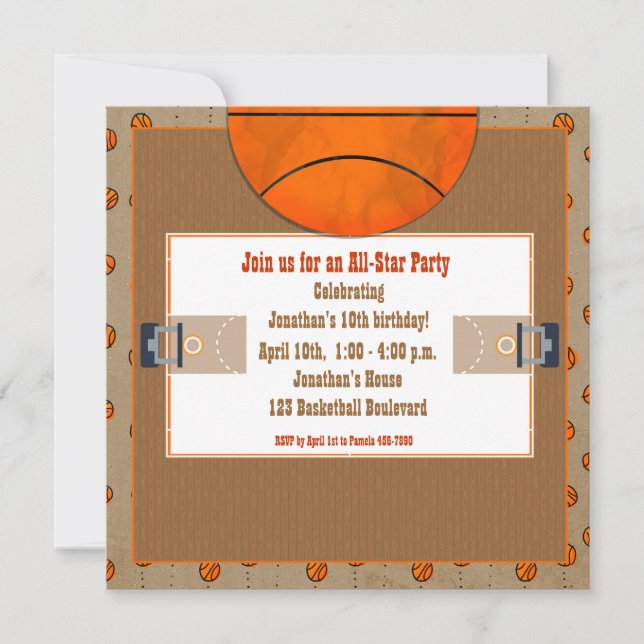 Basketball Court Invitation (Front)