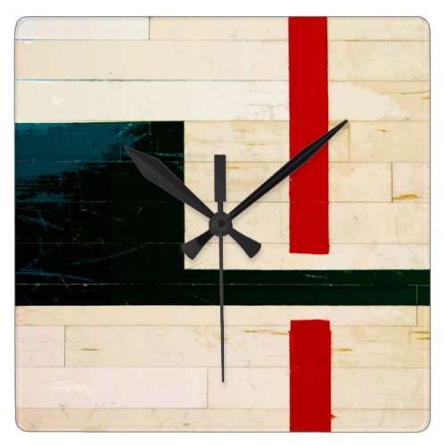 Basketball Court Lines and Markings Square Wall Clock